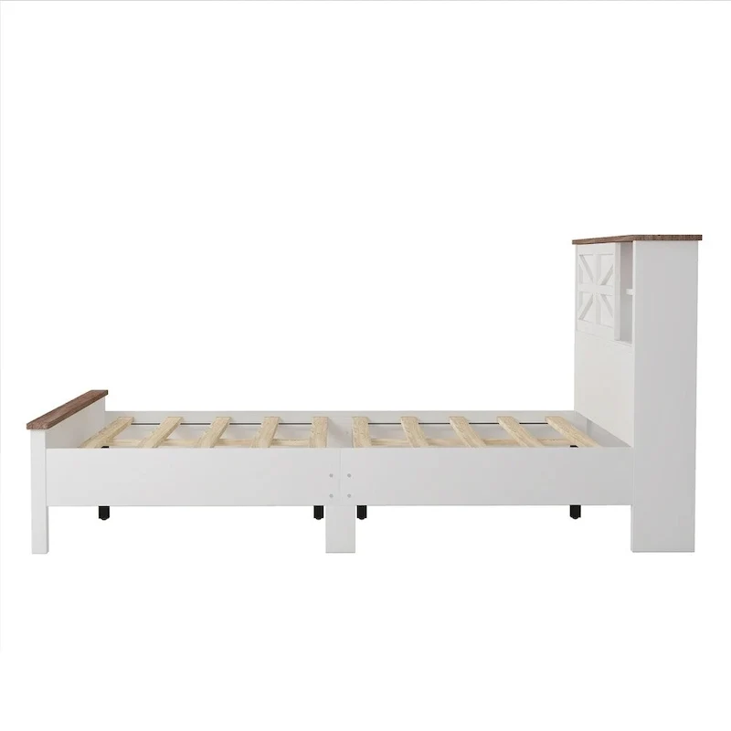 Bedroom Sets Full Size Platform Bed with Charging Station,Nightstand,Dresser(Set of 3)