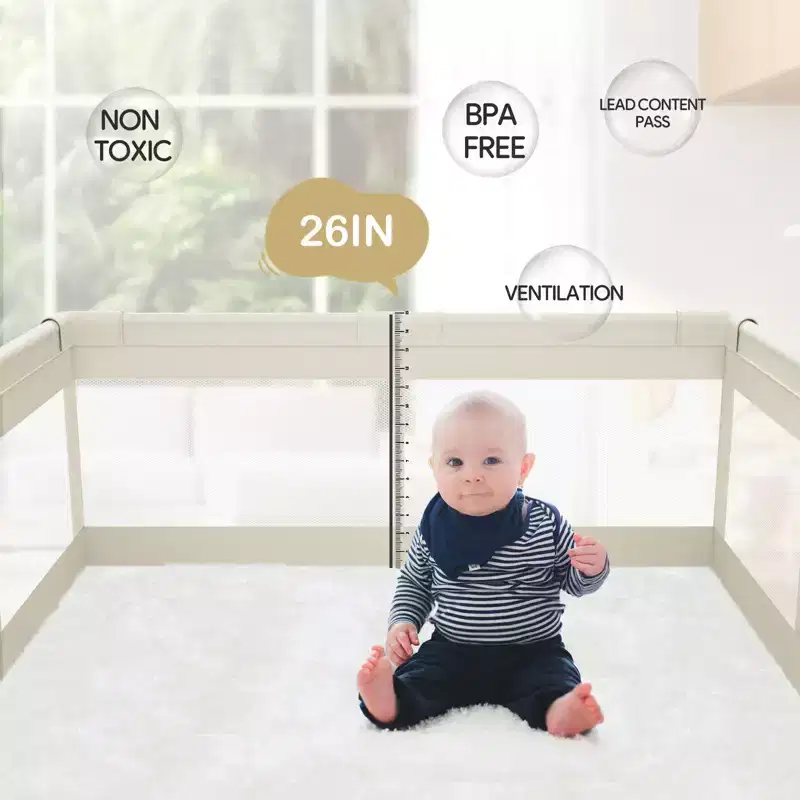 59x59in Baby Playpen Safe and Durable Activity Fence for Babies and Toddlers, Indoor & Outdoor Use, Perfect for Playtime and Learning