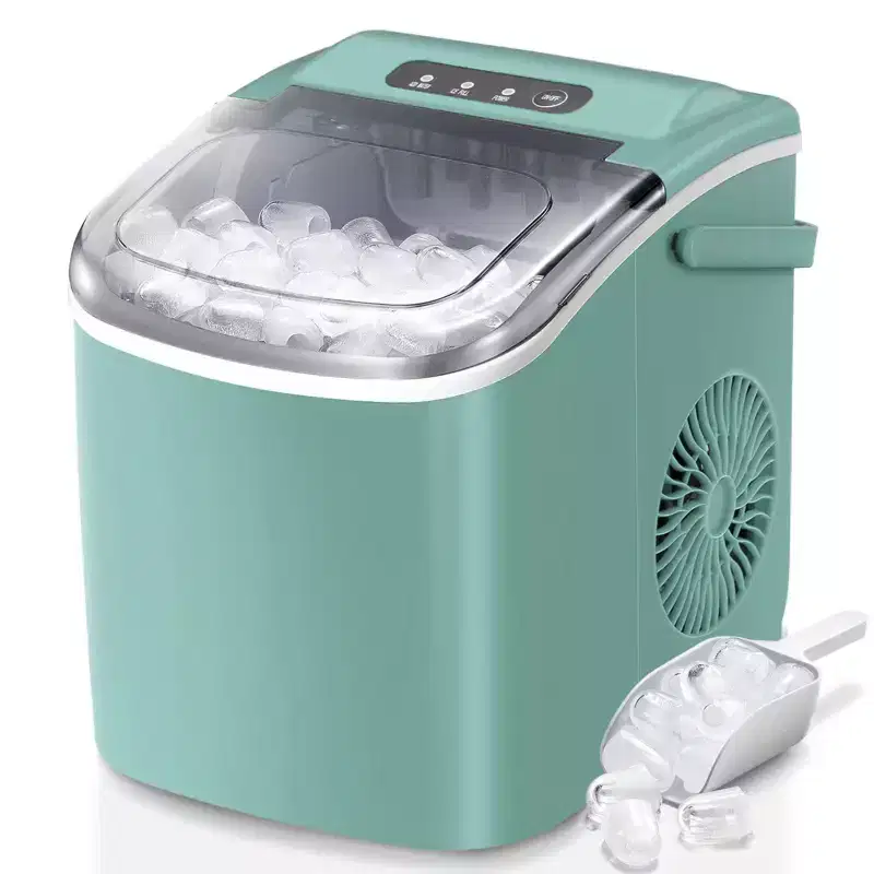 Portable Ice Maker,Countertop Model,Self-Cleaning,26.5lbs/24Hrs,6 Mins/9 Pcs Bullet Ice,Includes Ice Scoop and Basket