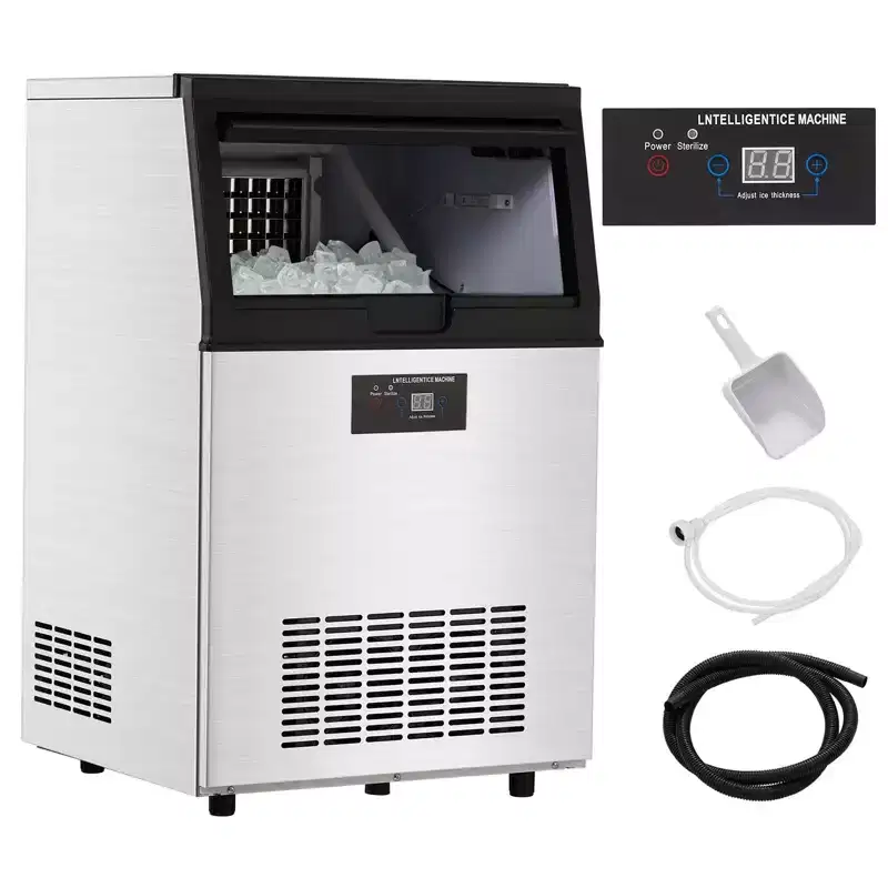 Ice Maker Machine, 80LBS/24H Ice Makers Countertop Ice Capacity, 30LBS Ice Bin,32 Ice Cubes/Cycle,Commercial Ice Maker Machine Freestanding Ice Maker