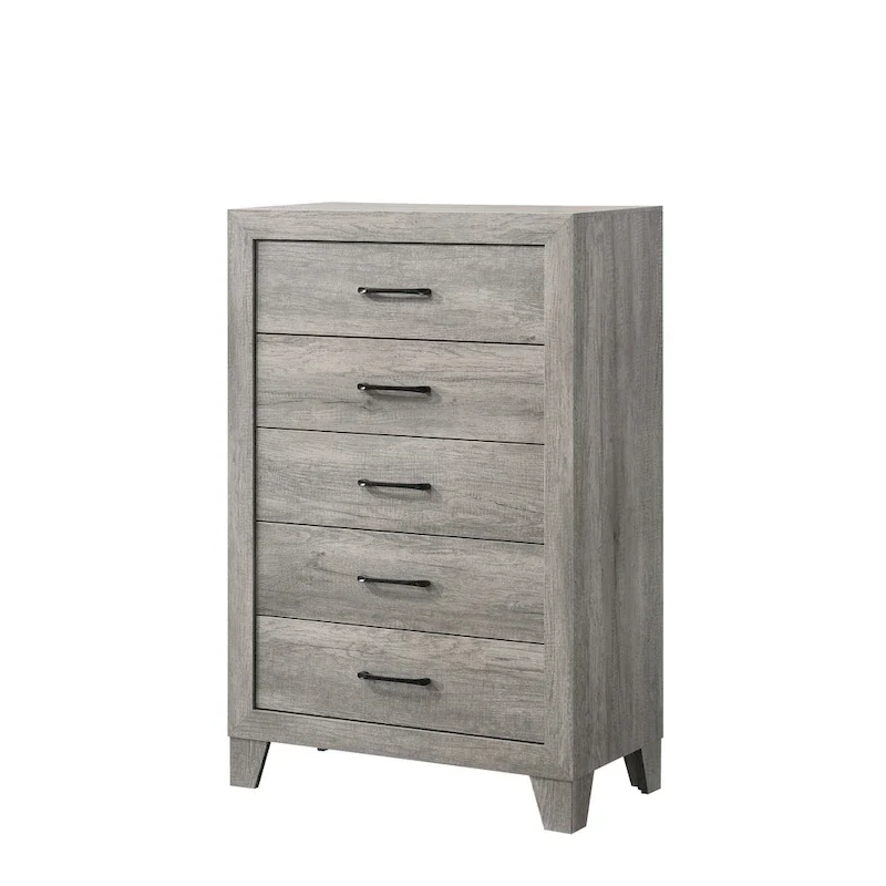 Jan 6 Piece Gray Rustic Platform Bedroom Set
