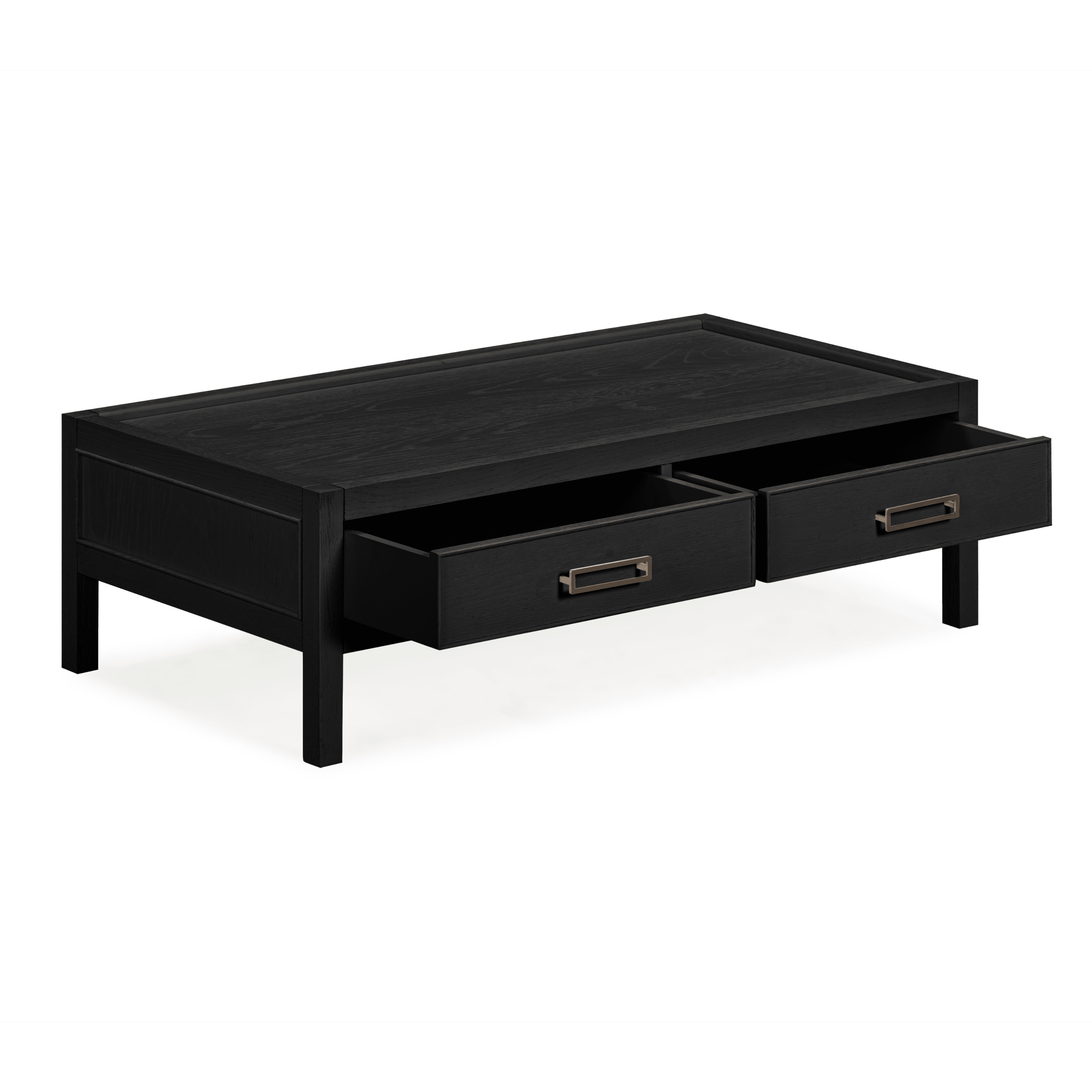 Black Oak Veneer 2 Drawer Coffee Table