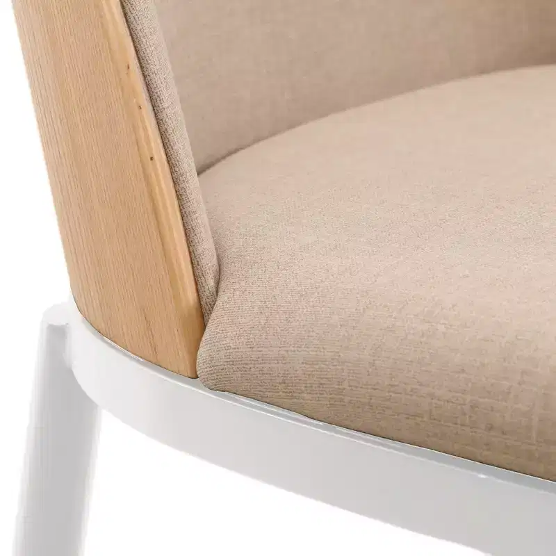 LeisureMod Tule Modern Dining Chair Set of 4 with PU Leather, Velvet, or Suede Seat and White Steel Frame  Kitchen, Dining Room, Home, Cafe, Seating