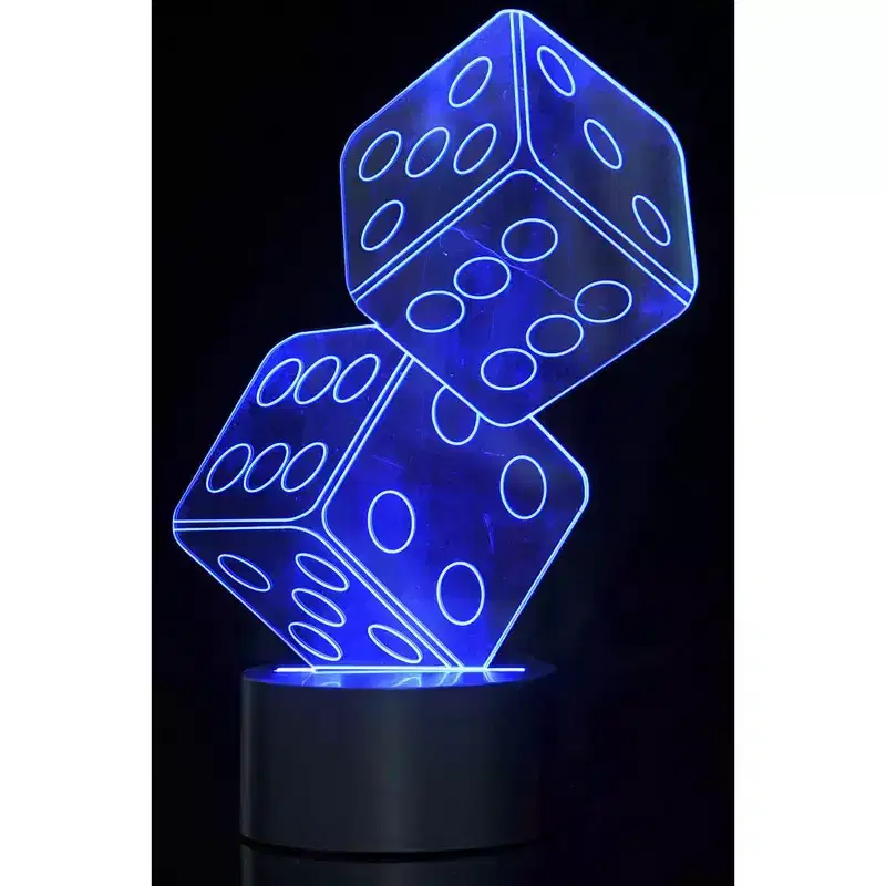 JuzToys 3D Dice Lighting Laser Cut Precision LED Lights