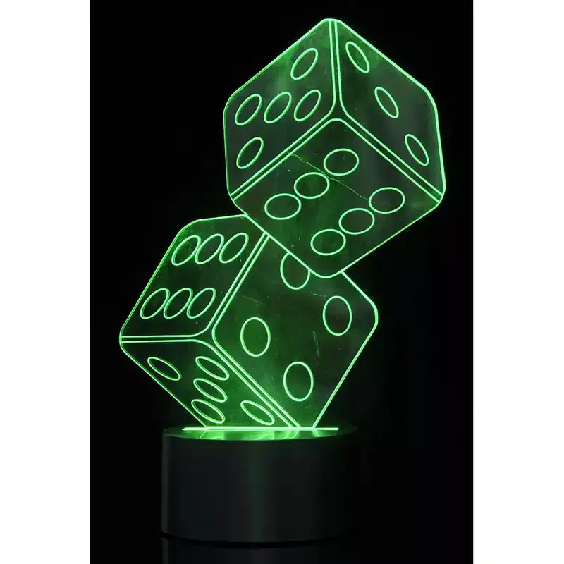 JuzToys 3D Dice Lighting Laser Cut Precision LED Lights