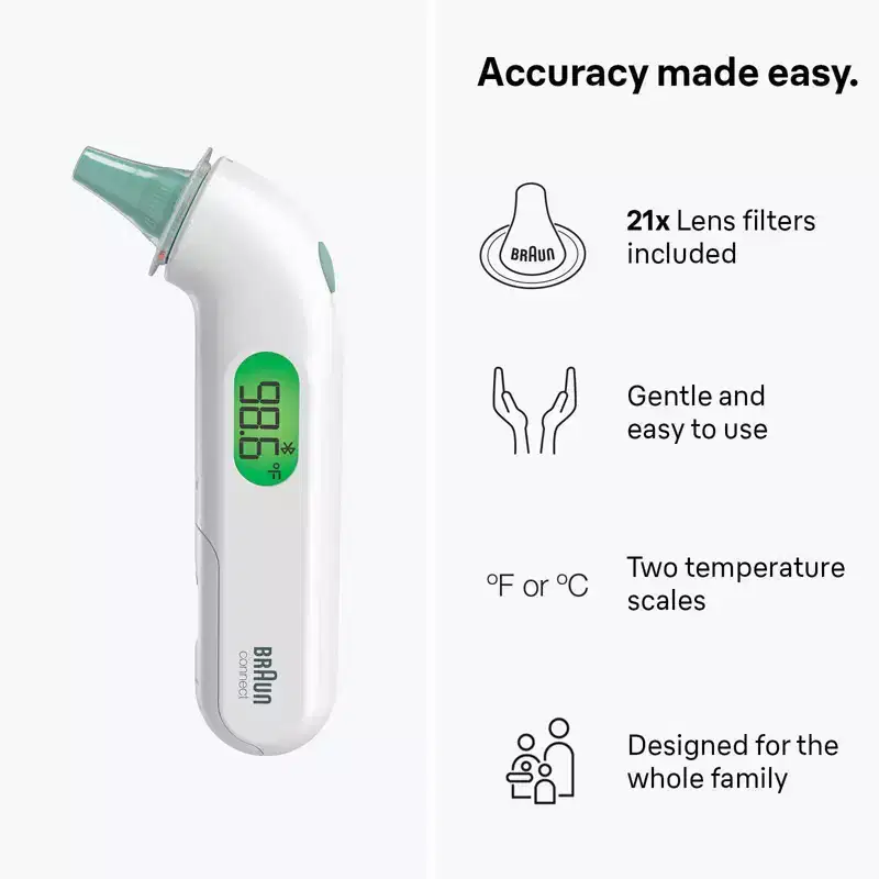 Braun ThermoScan 4+ Connect Ear Battery Health Thermometer