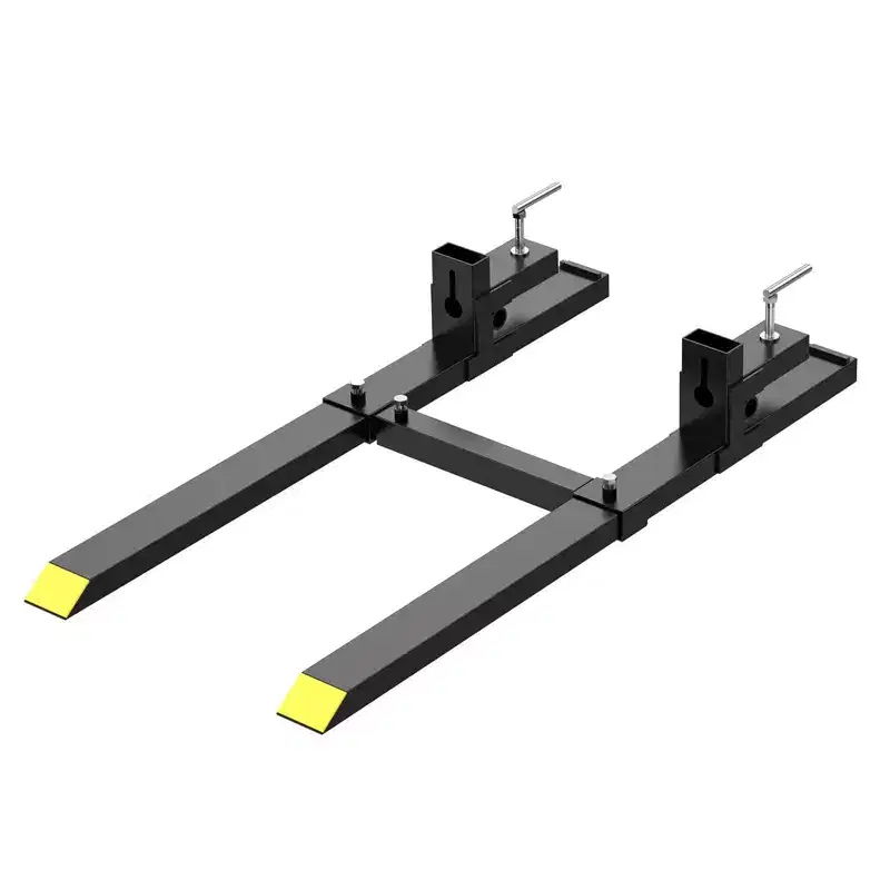 Pallet Forks 60 Heavy Duty  Tractor Bucket Clamp-On Forks with 4000 lbs Capacity, Adjustable Stabilizer BarSkid Steer Compatible Material Handling