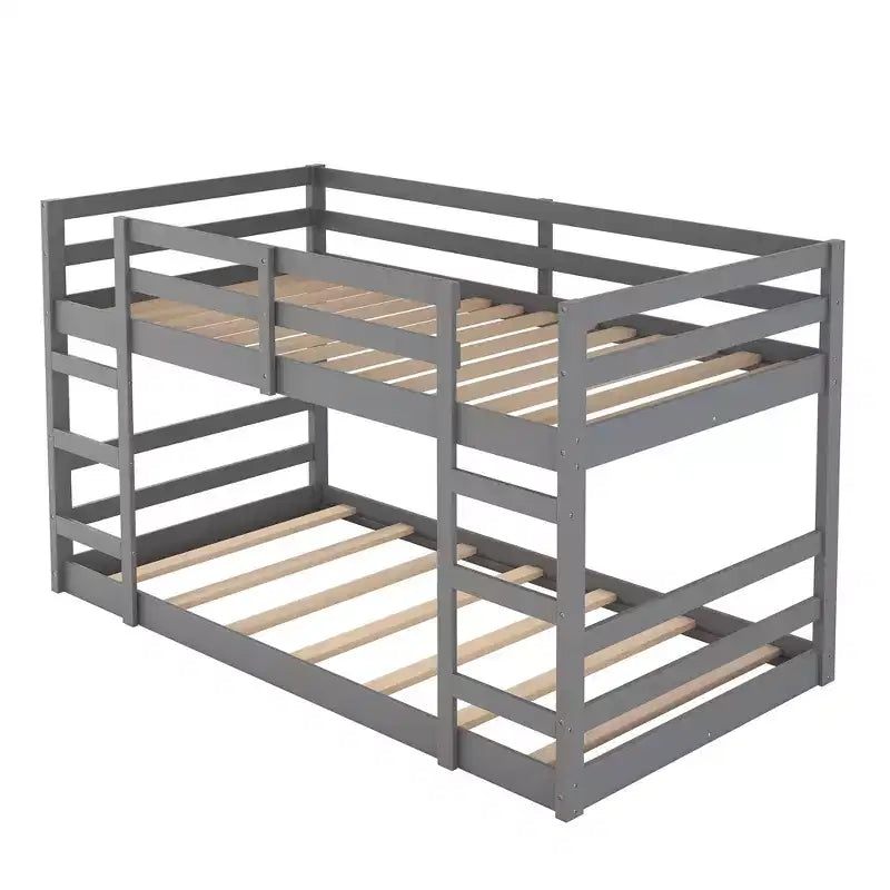 Whisen Full Over Full Bunk Bed with Ladder, Solid Construction