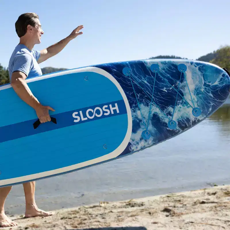 SLOOSH 126'' Ripple Inflatable Stand Up Paddle Board SUP with Premium Accessories, Non-Slip EVA Deck, Bag Included for Youth & Adults Water Adventure
