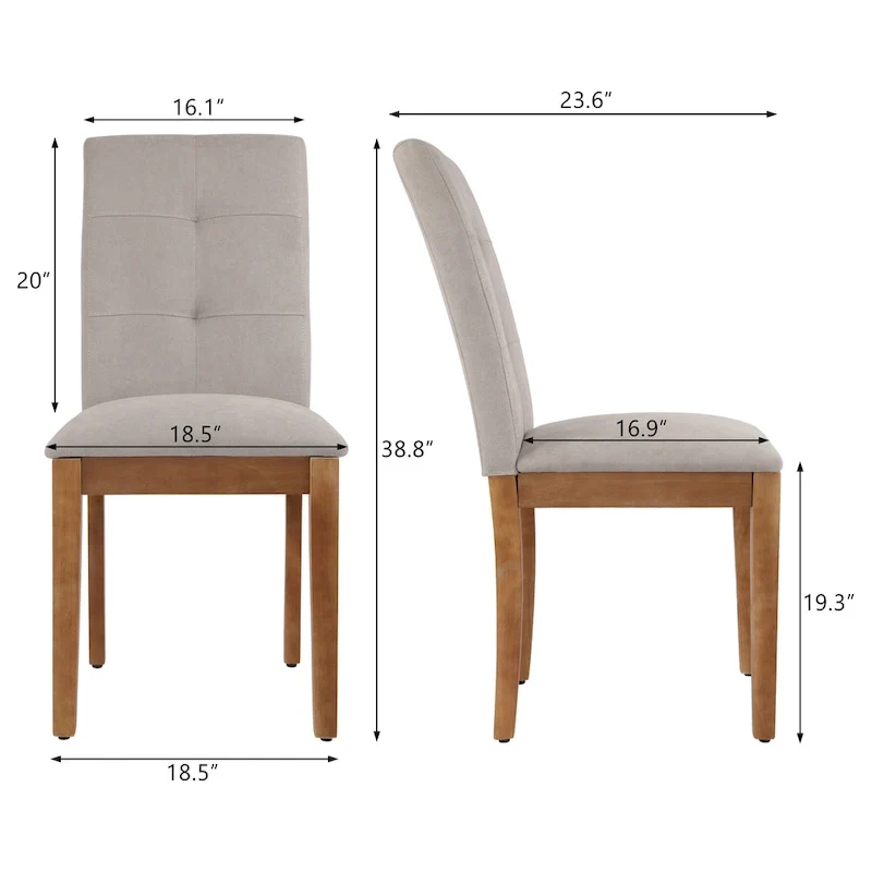 Upholstered Dining Chairs with Tufted High Back and Brushed Legs