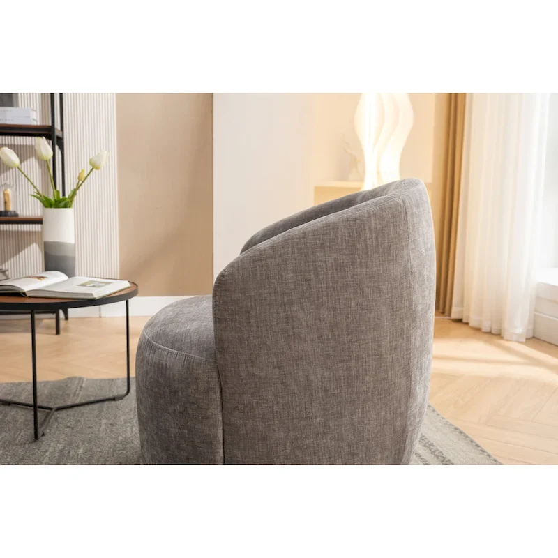 Chenille Swivel Accent Barrel Chair