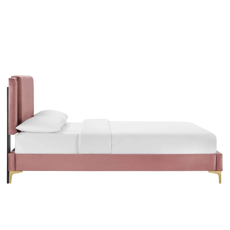 Zahra Channel Tufted Performance Velvet Full Platform Bed