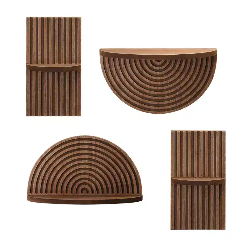 American Art Decor Set of 4 Half Circles Meet Right Angles Shelves