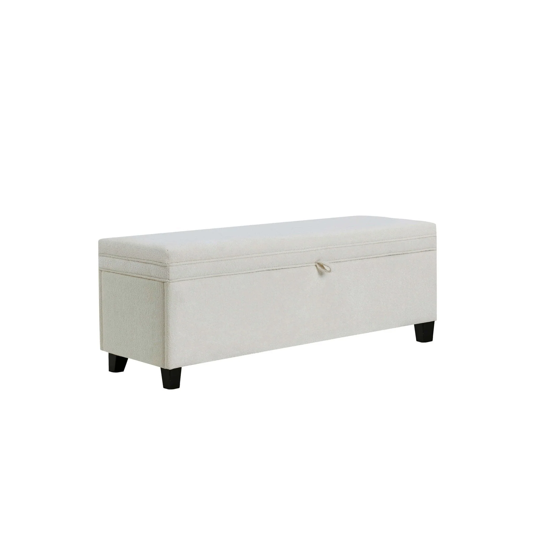 Storage Ottoman - Chenille Ecru