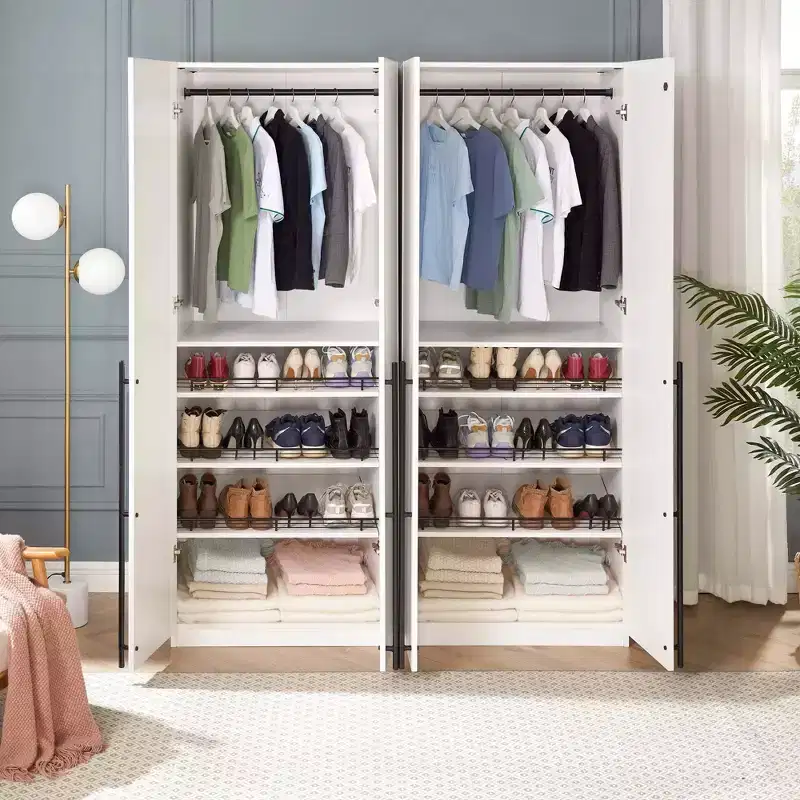 Lee 2 Door and 4 Shelf Wardrobe Closets