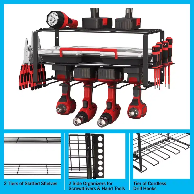 Stalwart 3-Tier Power Tool Organizer Shelving