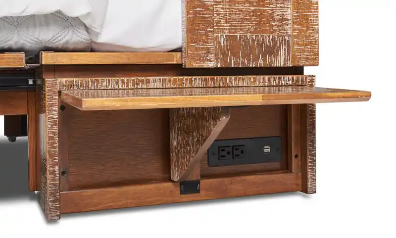 Parker Cabinet Bed with Memory Foam Mattress, Weathered Brown
