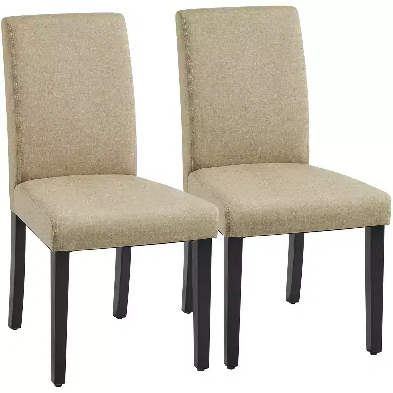 Yaheetech Set of 2 Armless Upholstered Dining Chairs with Solid Wood Legs