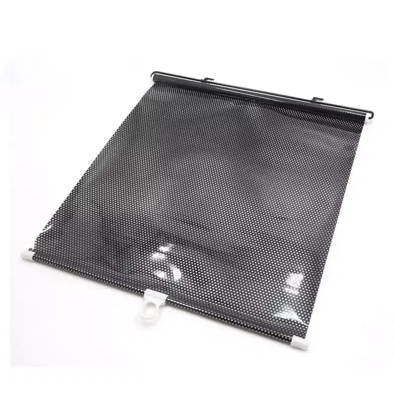 Unique Bargains Retractable Car Auto Window Sun Shade Visor Windshield Roller Blind 27.6 x 15.7 Black 2 Pcs