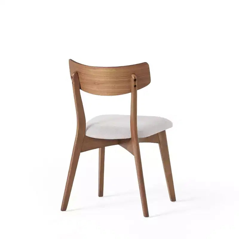 Set of 2 Mid-Century Modern Dining Chairs with Cushioned Seats