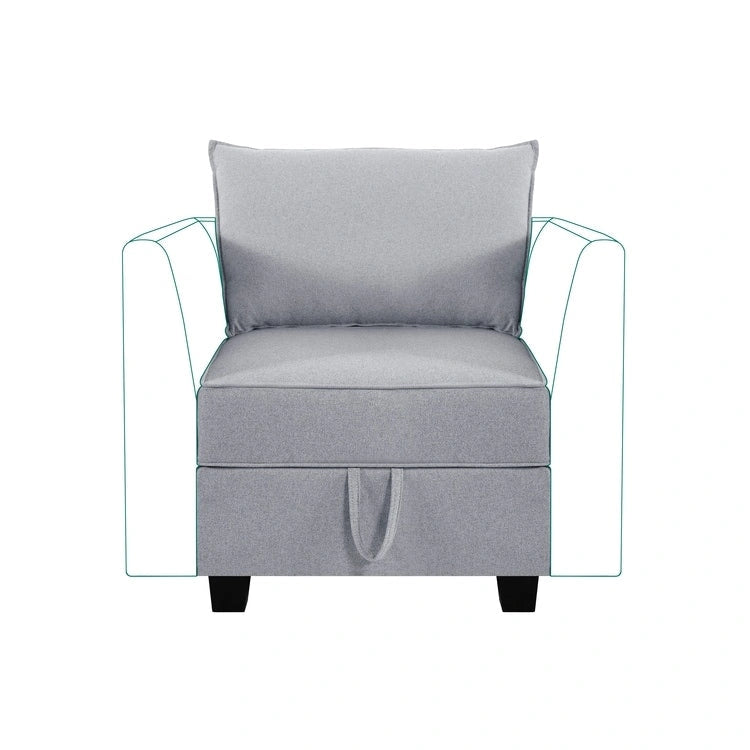 Modern DIY Convertible Modular Sectional Ultimate Sofa Collection - Optional Ottoman Middle and Armrest Modules
