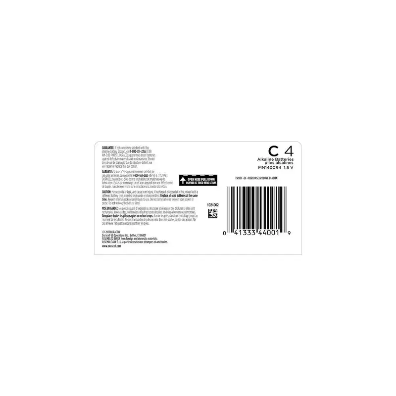 Duracell Coppertop C Batteries - Alkaline Battery