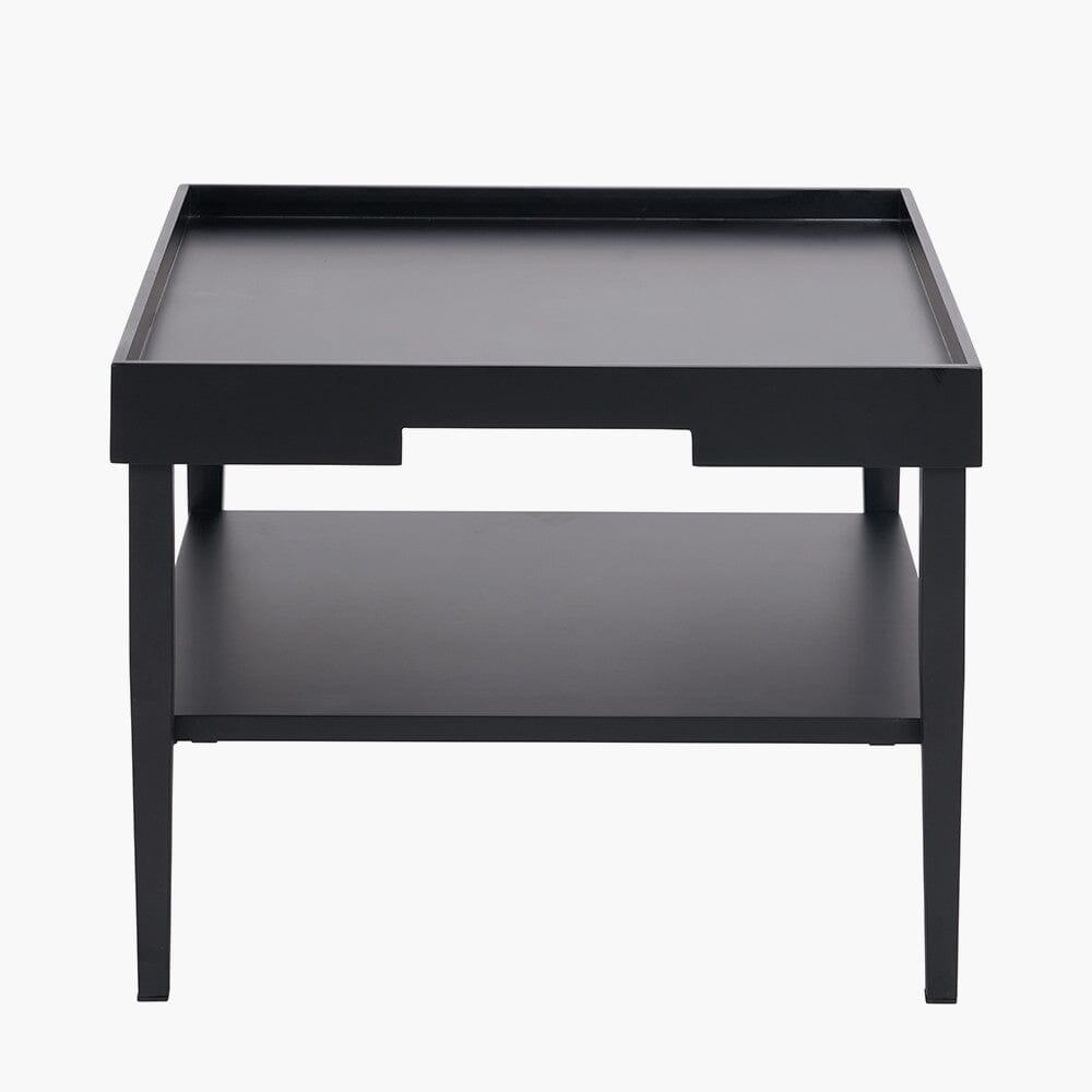 Black Wood Veneer Square Coffee Table