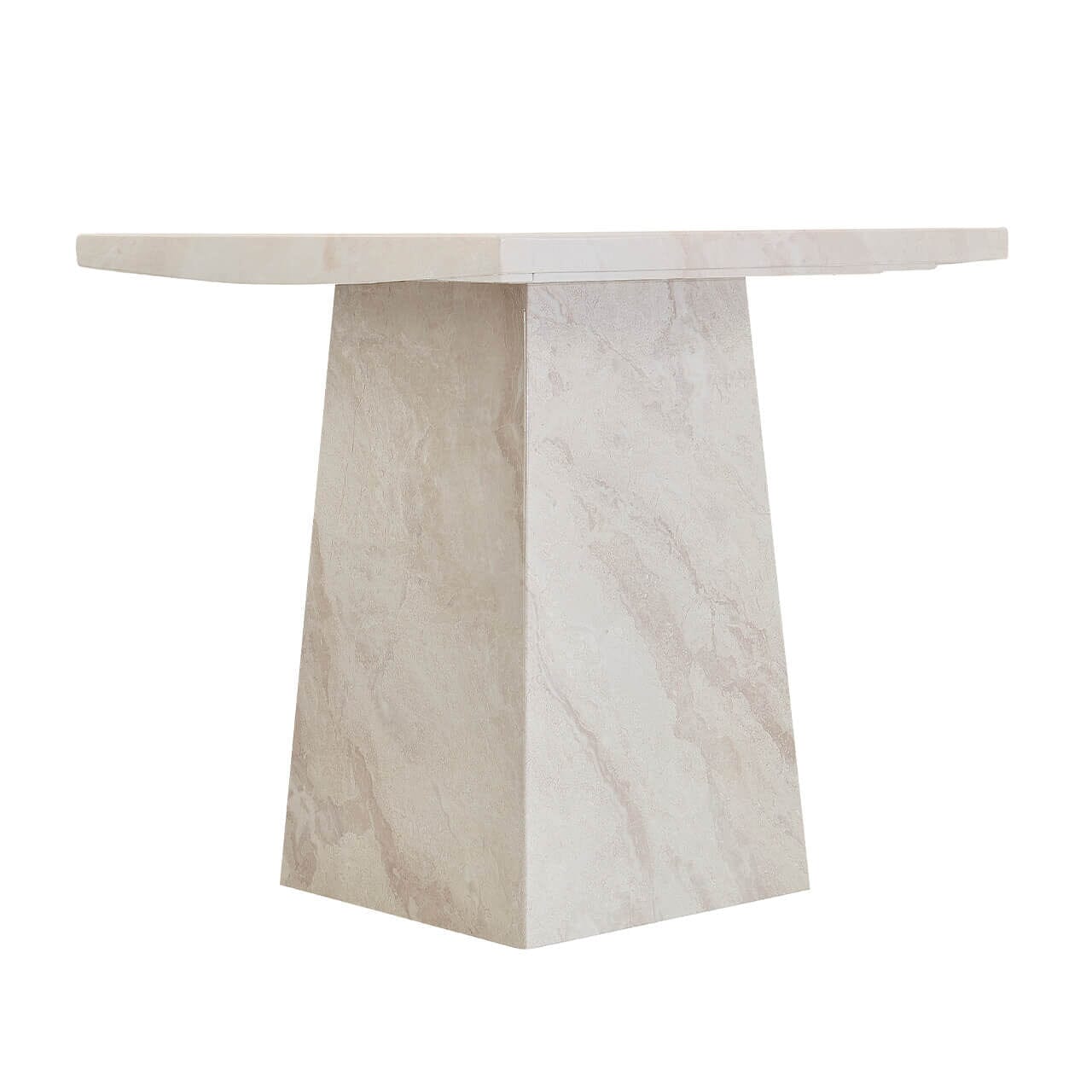 Taupe & Cream Marble Side Table