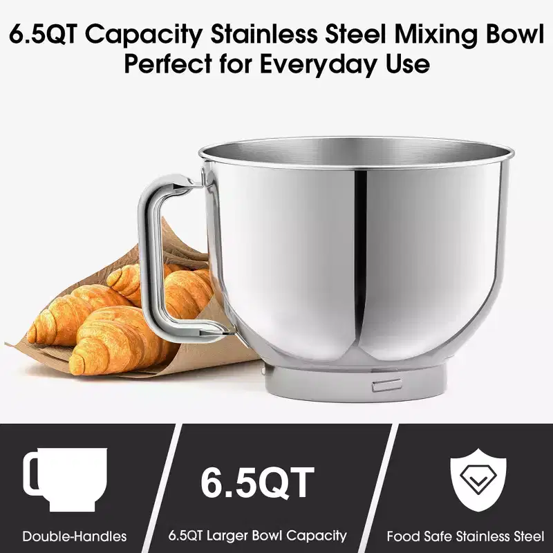 SUGIFT 7.5 QT Electric Kitchen Mixer with 6 Speeds & Pulse, Stainless Steel Bowl for Baking, Cooking & Dough Kneading