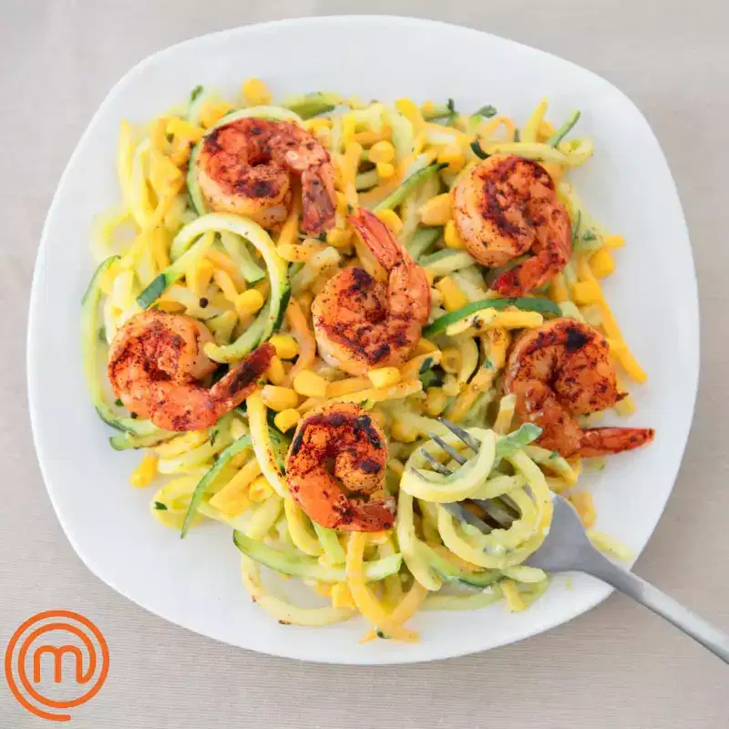 MasterChef Electric Spiralizer- 3-in-1 Vegetable Noodle Pasta Maker - Zoodle Zucchini Veggie Slicer and XL Hopper (w FREE Recipe Guide)