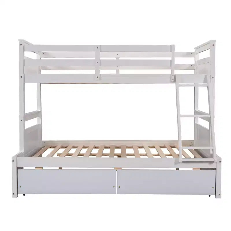Twin Over Full Convertible Bunk Bed With 2 Storage Drawers