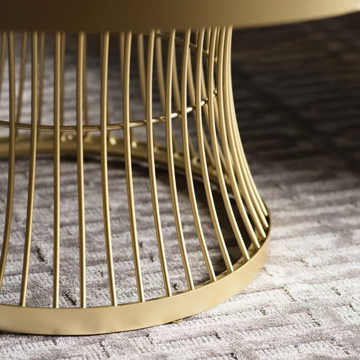 Champagne & White Round Coffee Table