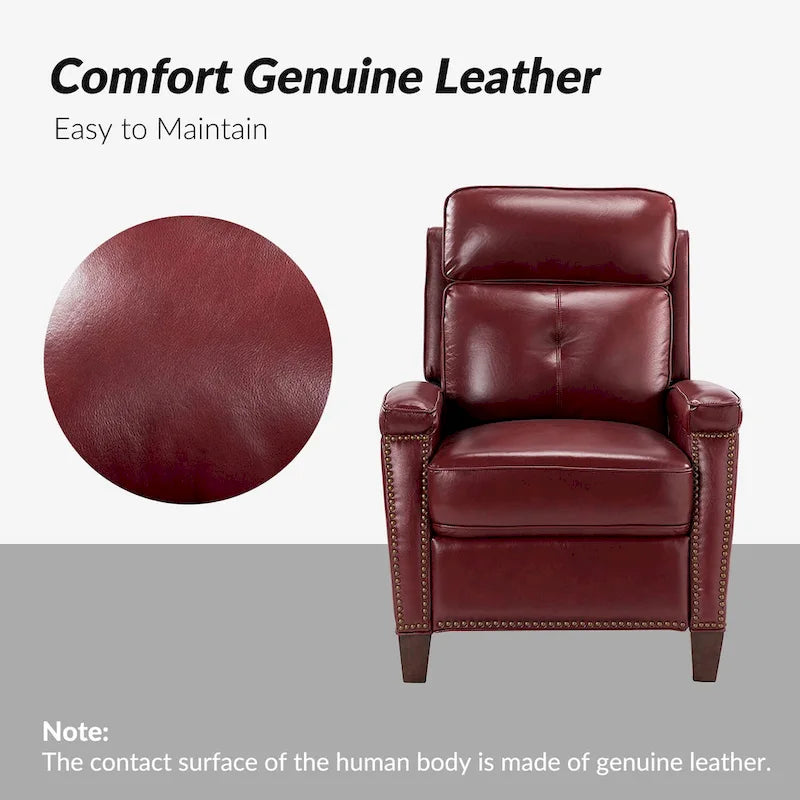 Mid-Century Modern Pushback Recliner with Nailhead Trim