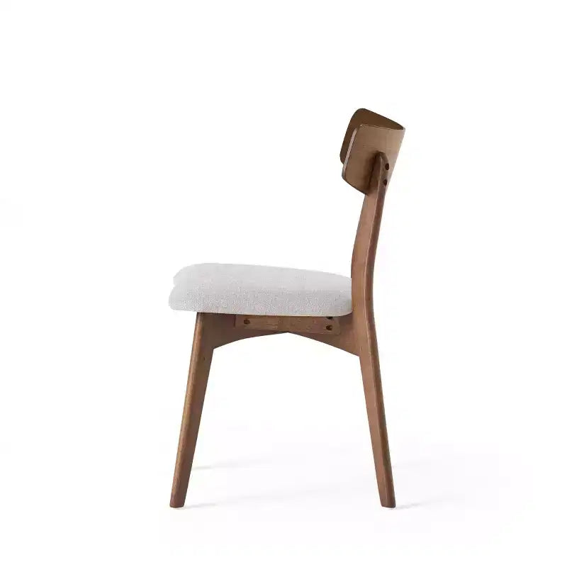 Set of 2 Mid-Century Modern Dining Chairs with Cushioned Seats