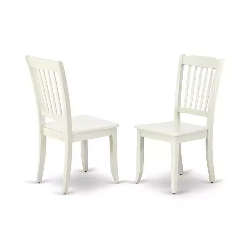 HomeStock 5-Pc Linen White Finish Solid Wood Top - Dining Room Set with Dropleaf - Seats 4