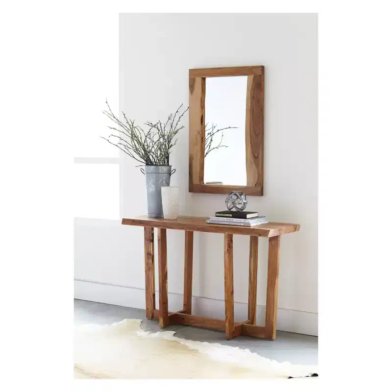 Berkshire Live Edge Solid Acacia Wood Media Console �C Steel Hardware, 121,9 cm