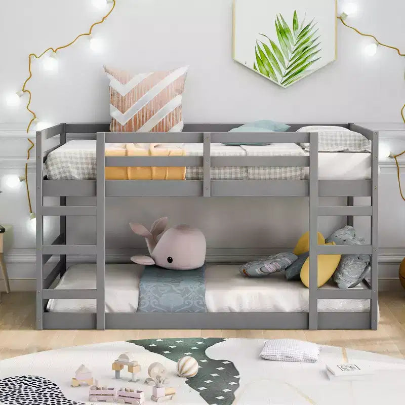 Whisen Full Over Full Bunk Bed with Ladder, Solid Construction
