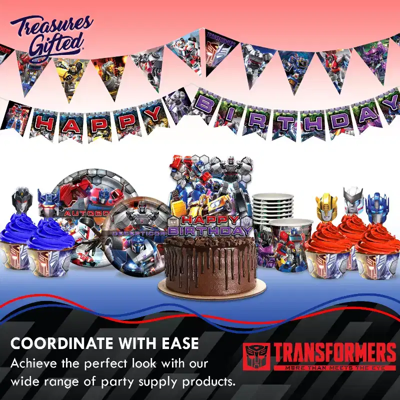 Treasures Gifted Transformers Party Tableware Starter Set for 16 Guests