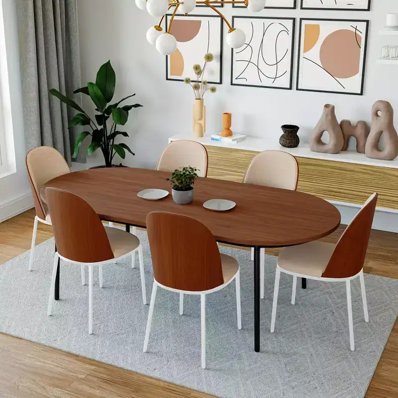 LeisureMod Tule Modern Dining Chair Set of 4 with PU Leather, Velvet, or Suede Seat and White Steel Frame  Kitchen, Dining Room, Home, Cafe, Seating