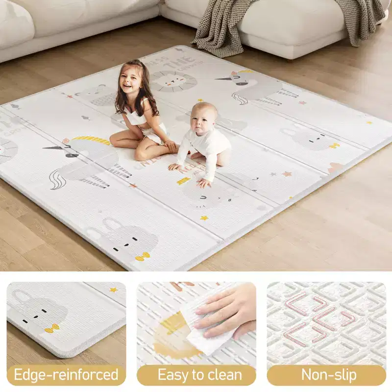 Baby Playpen with Mat 59 x 59 In, Indoor & Outdoor Activity Center, Safety Baby Fence