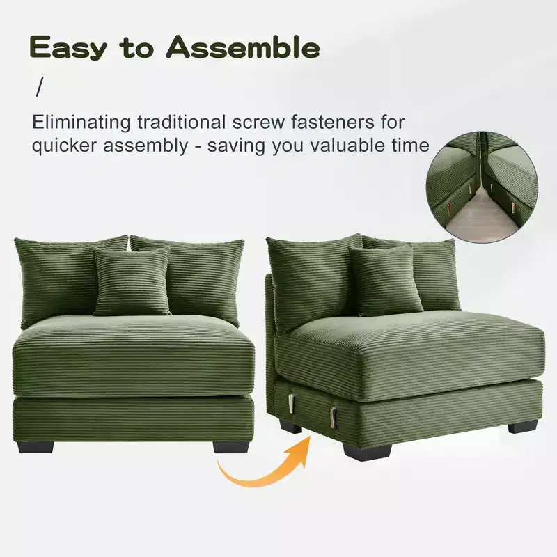 Oversized Cloud Modular Sectional Couch,Convertible Sectional Couches Deep Seat Extra-Wide Armrests