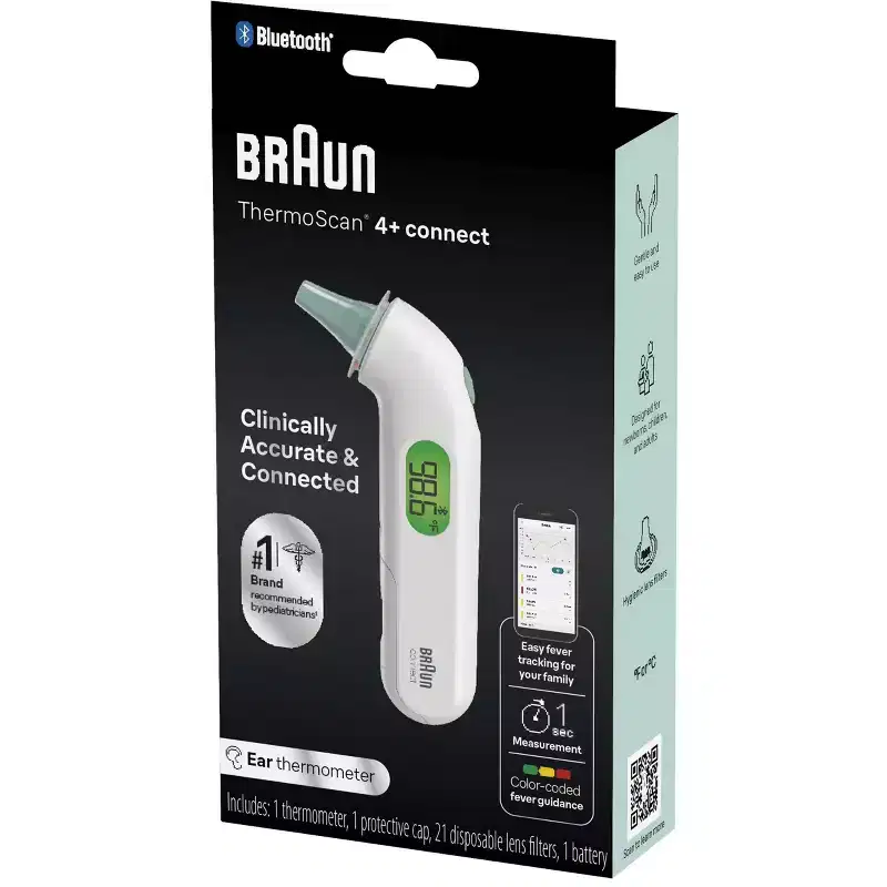 Braun ThermoScan 4+ Connect Ear Battery Health Thermometer