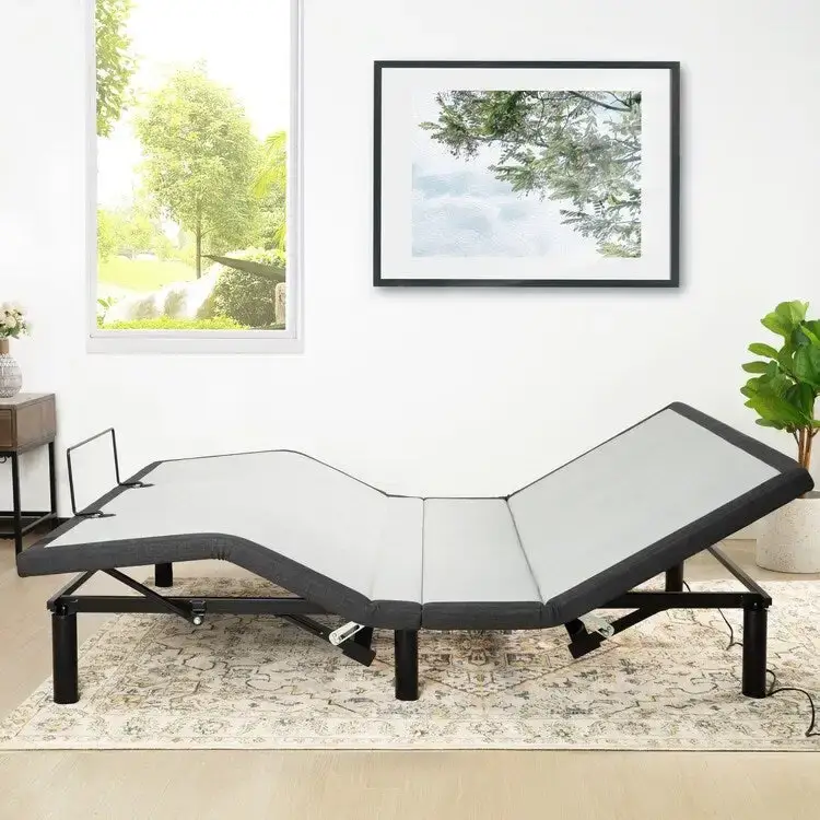 Adjustable Electric Bed Frame Base, 3-Speed Head & Foot Massage, Wireless Remote, USB Ports