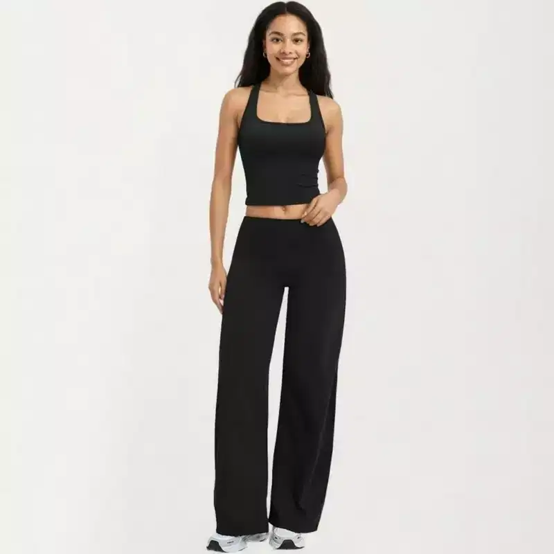 Anna-Kaci Active Women's High Waist Wide Leg Yoga Pants Stretch Lounge Workout Training Relaxed Athletic Pants