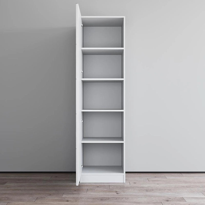 Wardrobe Armoire – Black / Grey / White, Glass Front, Matte Body, Contemporary Style