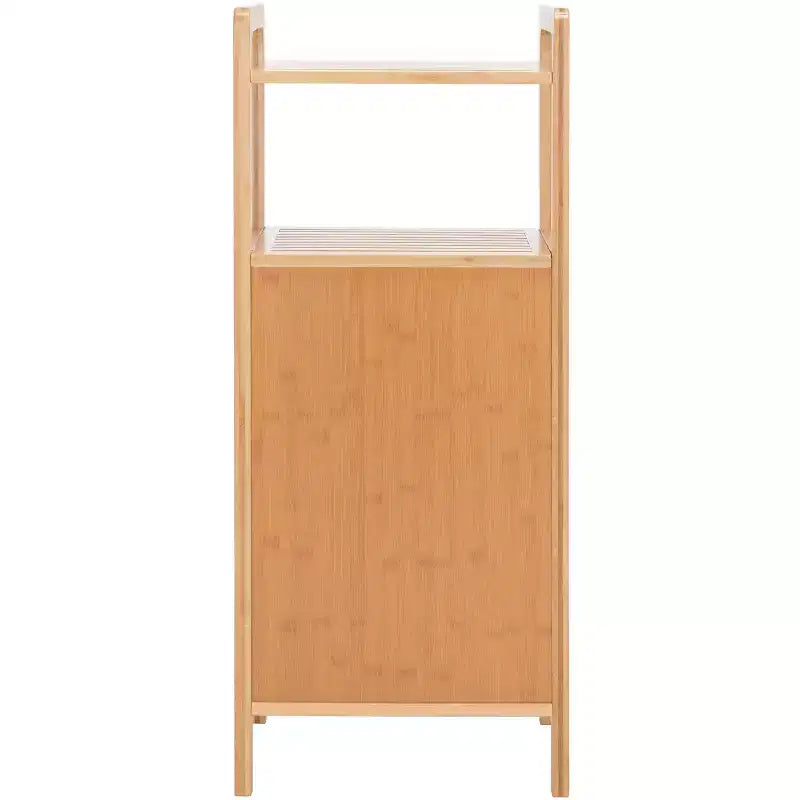 Bamboo Laundry Basket with Shelf - Natural/Beige