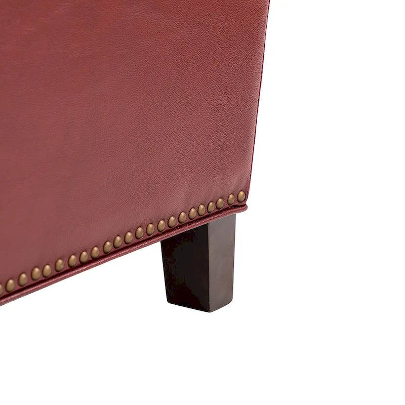 Mid-Century Modern Pushback Recliner with Nailhead Trim