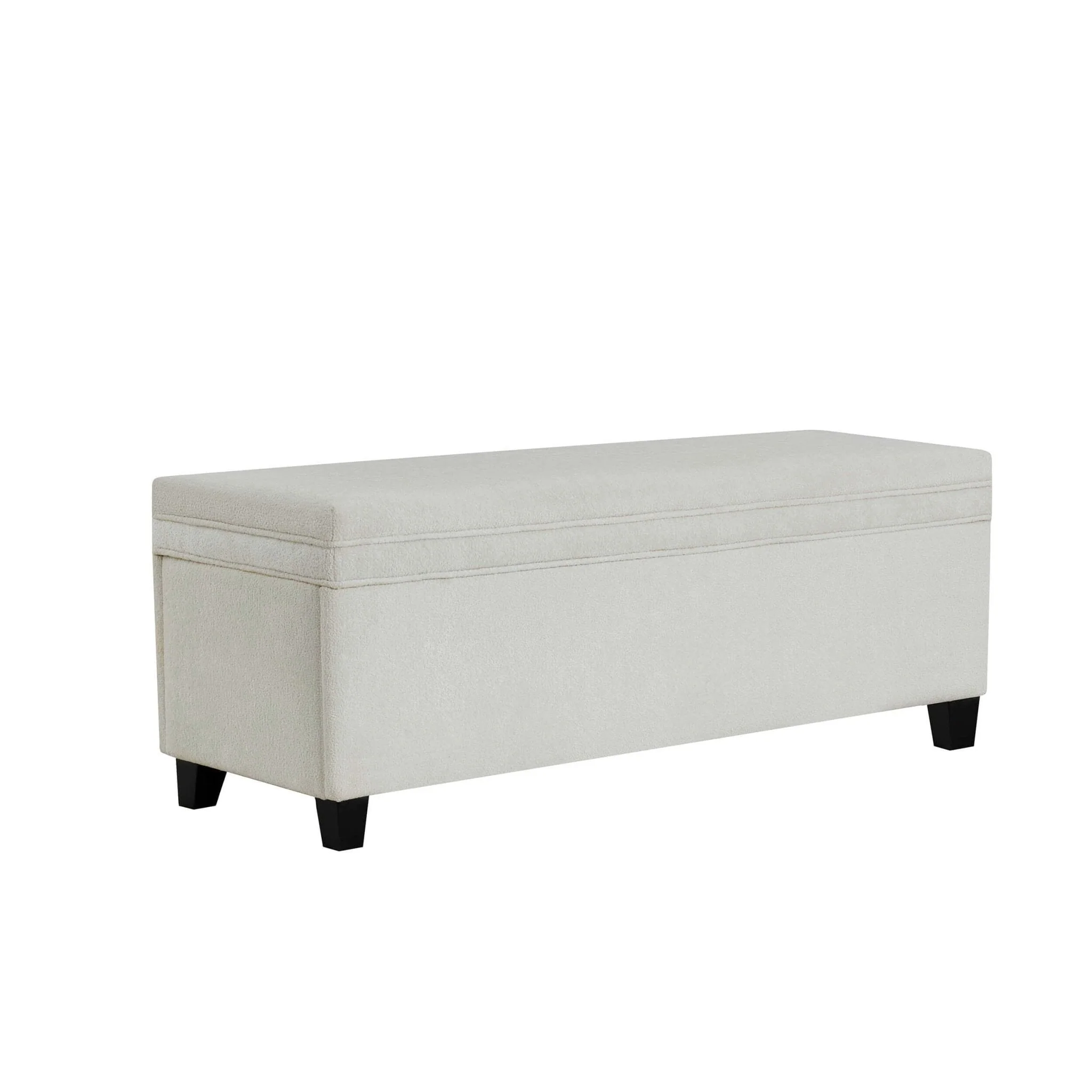 Storage Ottoman - Chenille Ecru