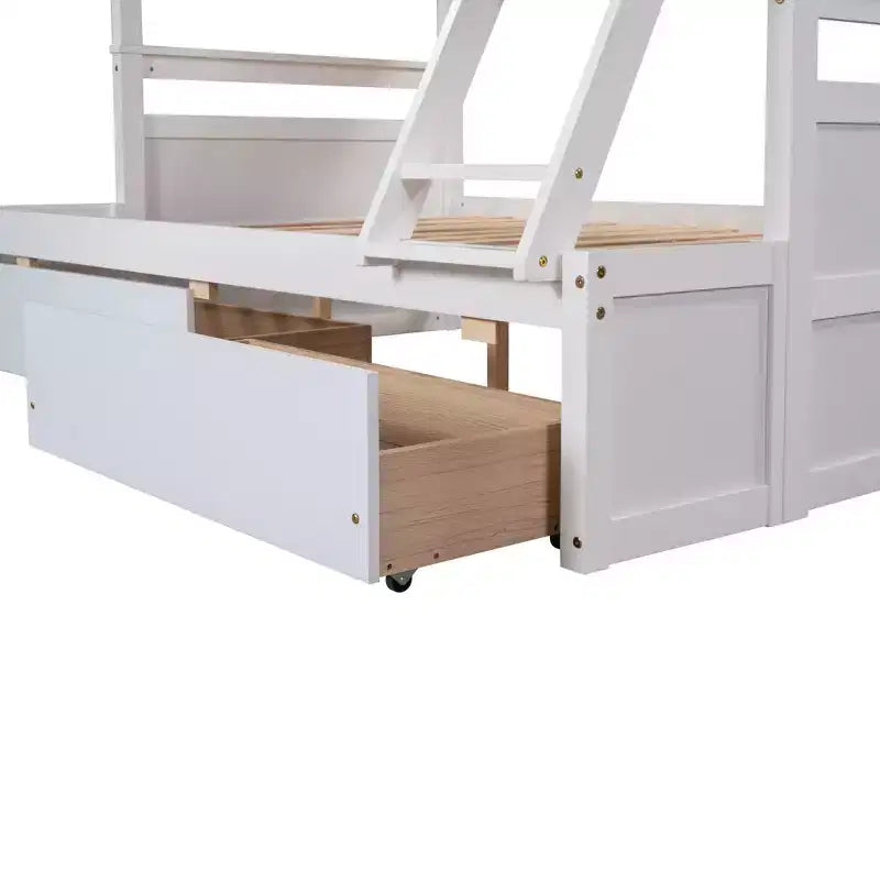 Twin Over Full Convertible Bunk Bed With 2 Storage Drawers