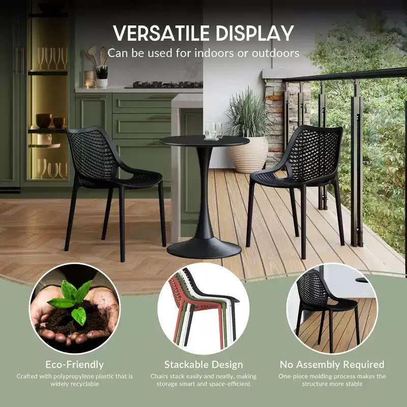 WestinTrends Playa 5-Piece Outdoor Square Dining Table Patio Set with Stackable Patio Dining Chairs